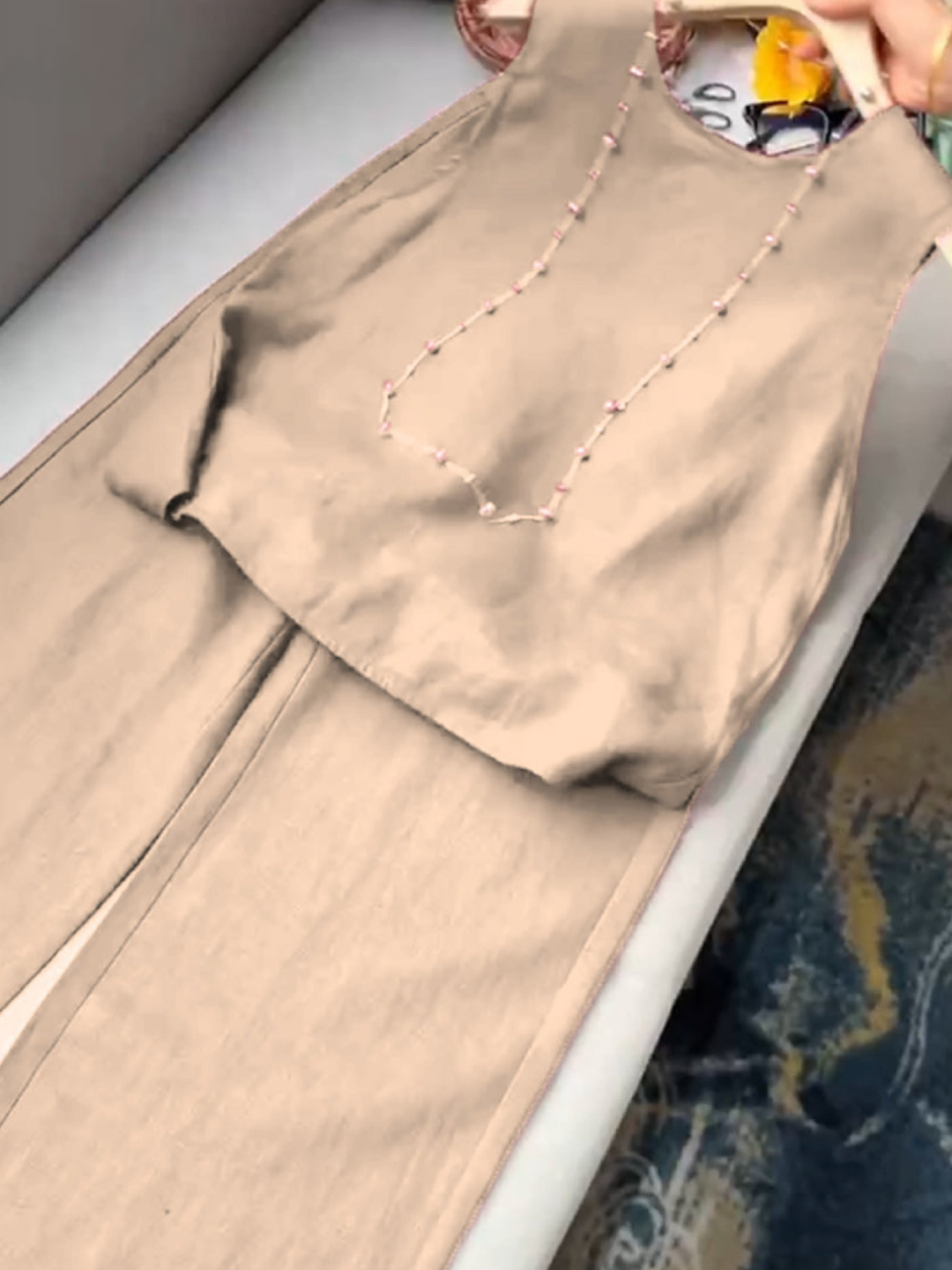 THE EVARA | COTTON LINEN VEST & PANTS SET