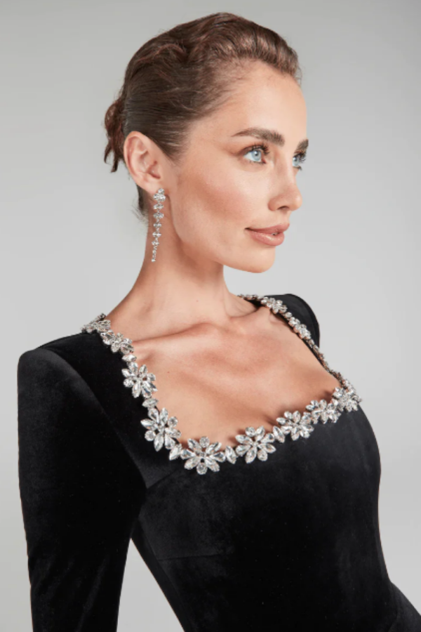 THE VIVIEN | EMBELLISHED VELVET MINI