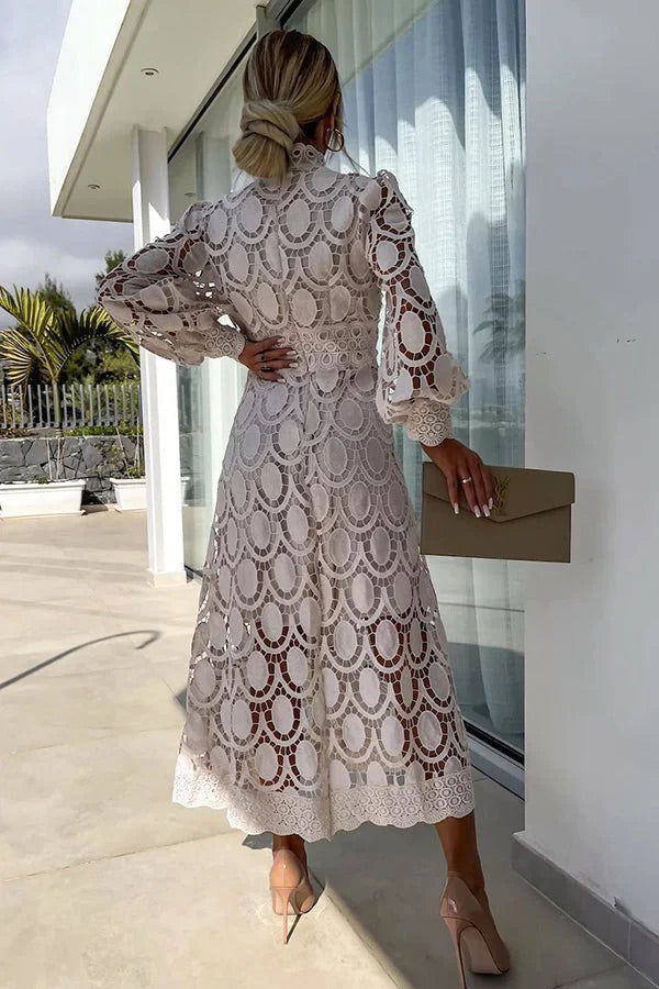 THE AMARIS | CROCHET LACE MIDI DRESS