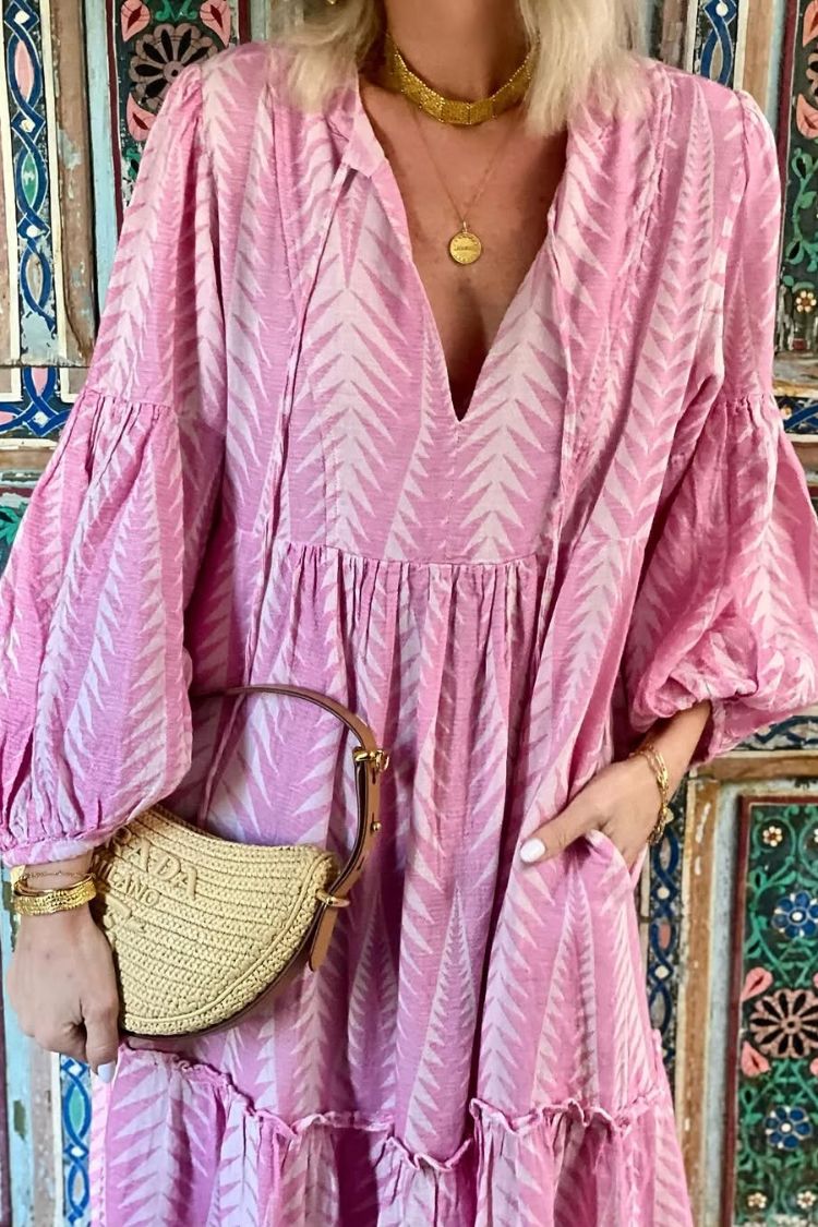 THE MARRAKECH | LINEN POCKETED A-LINE MIDI DRESS