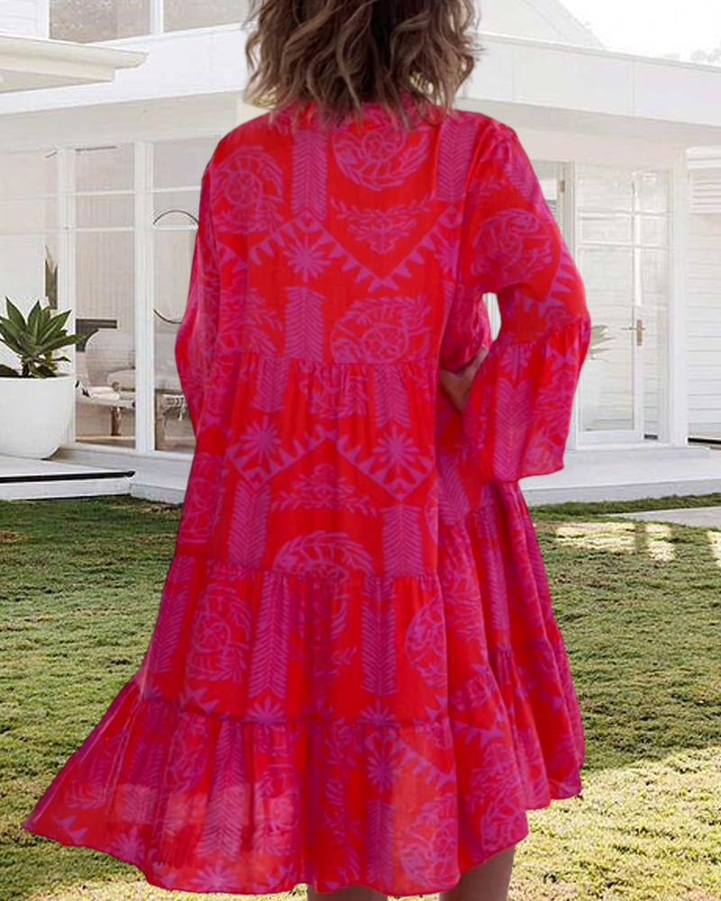 THE AYLA | BOHO GEOMETRIC PRINT DRESS