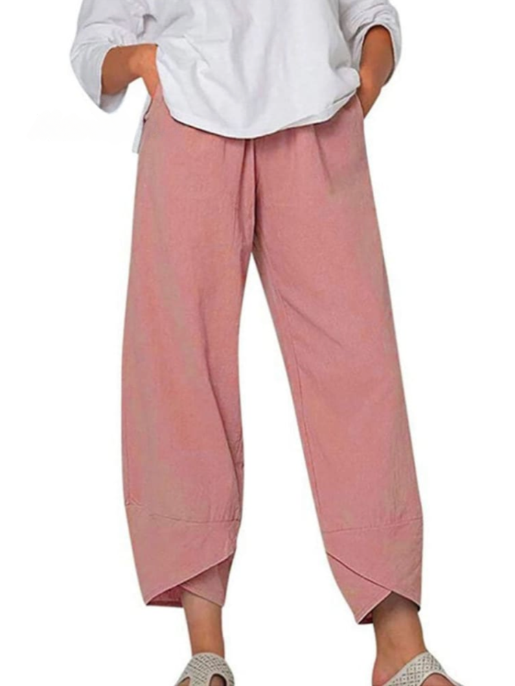 THE ELIORA PANTS | RELAXED COTTON-LINEN NINTH TROUSERS