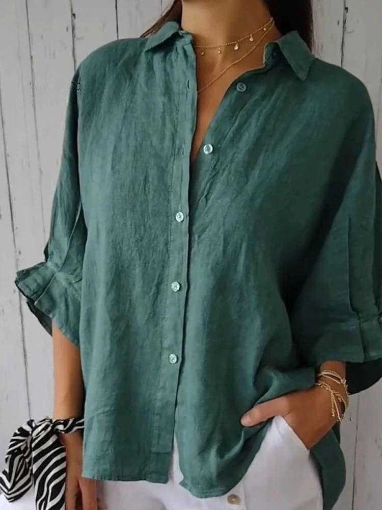THE ELARA | TIE-BACK LINEN SHIRT