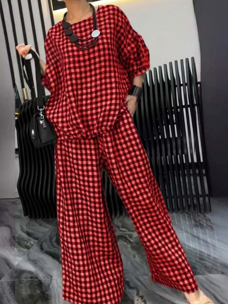 THE LORIEN | CHECKED RELAXED COTTON SET