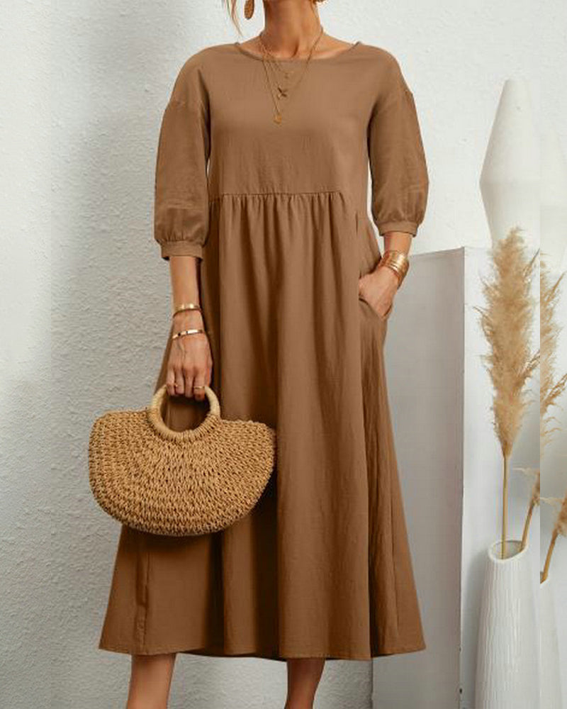 THE NOOR | COTTON-LINEN BLEND DRESS