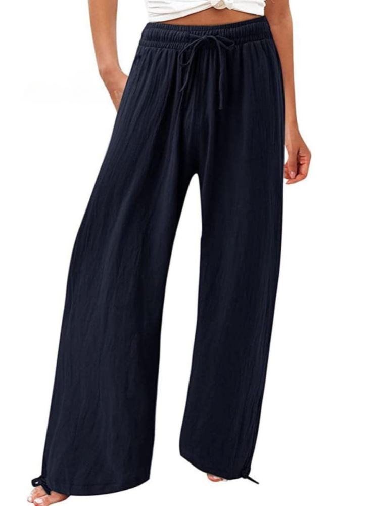 THE MAELYN | COTTON & LINEN WIDE LEG CASUAL PANTS