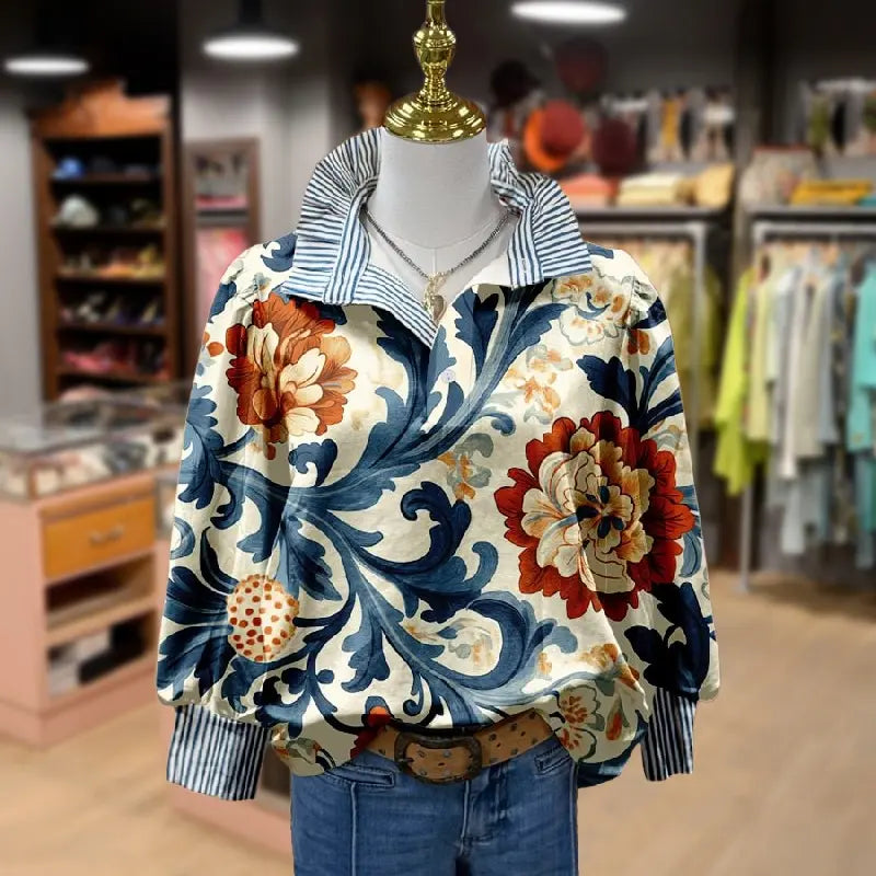 THE CORA | VINTAGE FLORAL PRINTED BLOUSE
