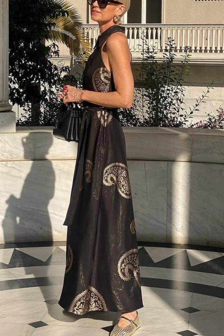 THE VACATION | SLEEVELESS TIE-UP POCKETED MAXI DRESS