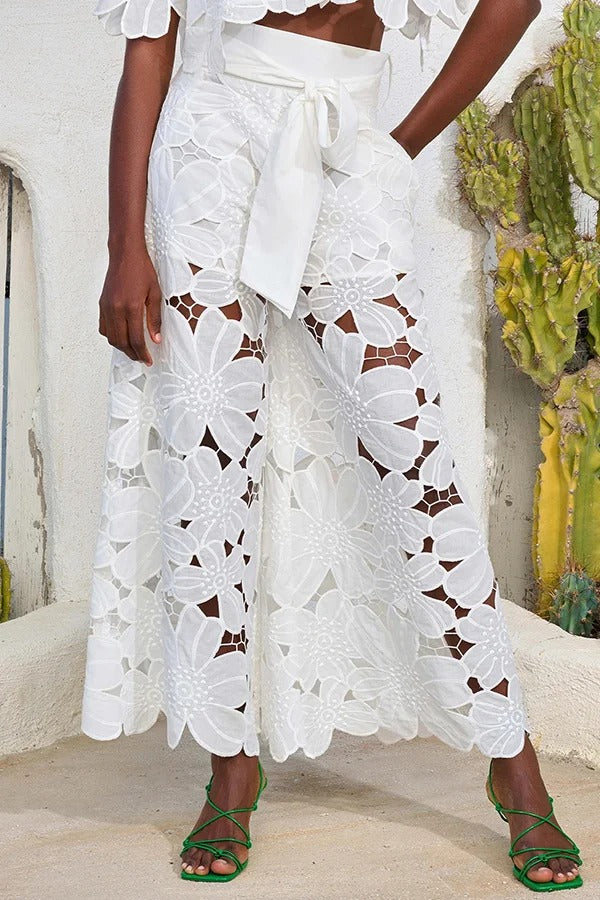 THE REDEFINING | CROPPED SHIRT AND BELT POCKETED WIDE LEG PANTS SET