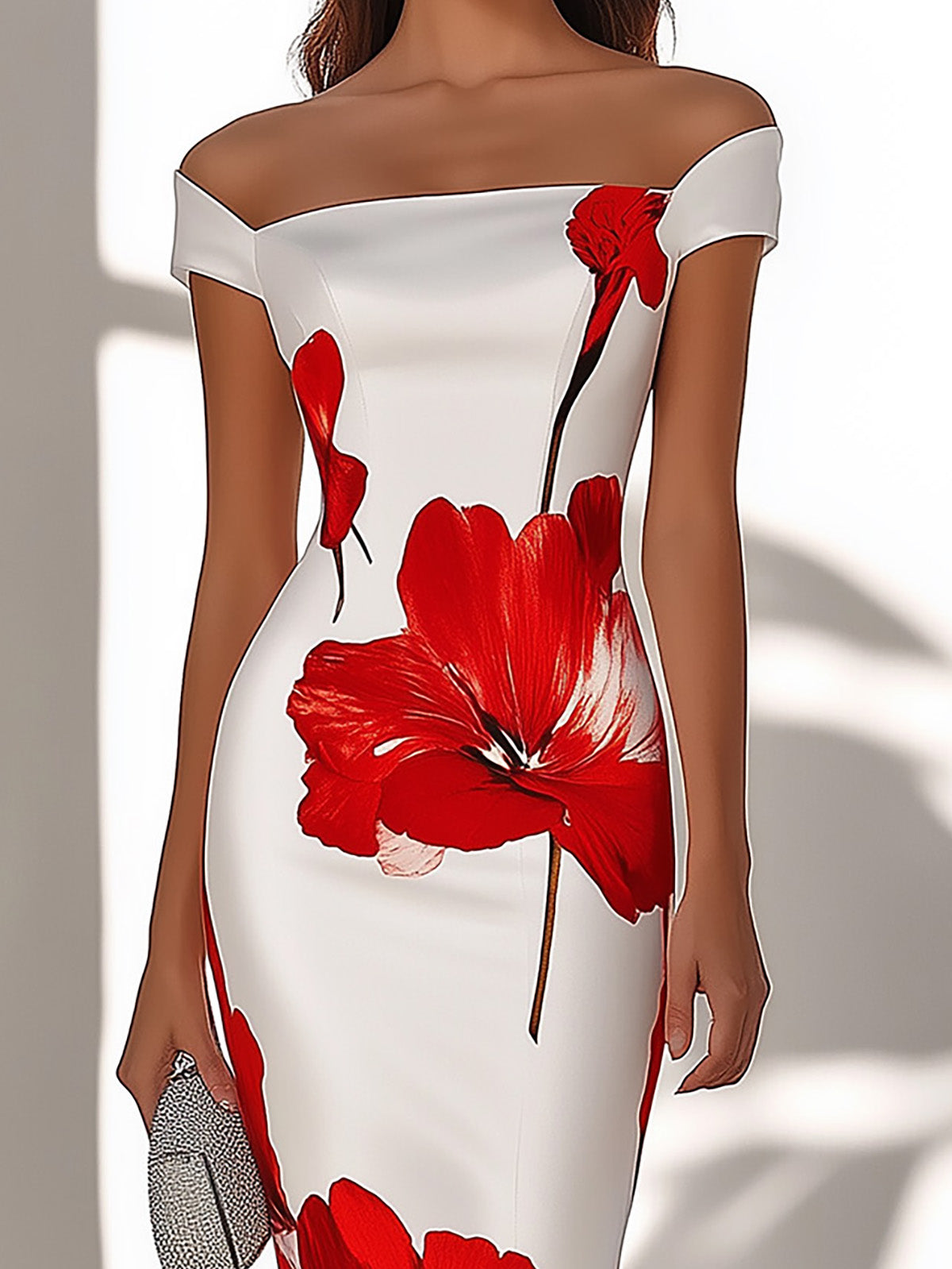 THE ROSE NOIR | ELEGANT SATIN FLORAL DRESS