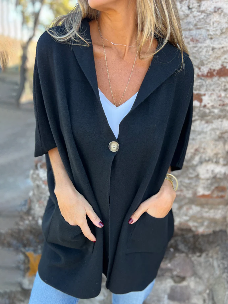 THE ROWENA | RELAXED BUTTON POCKET CAPE
