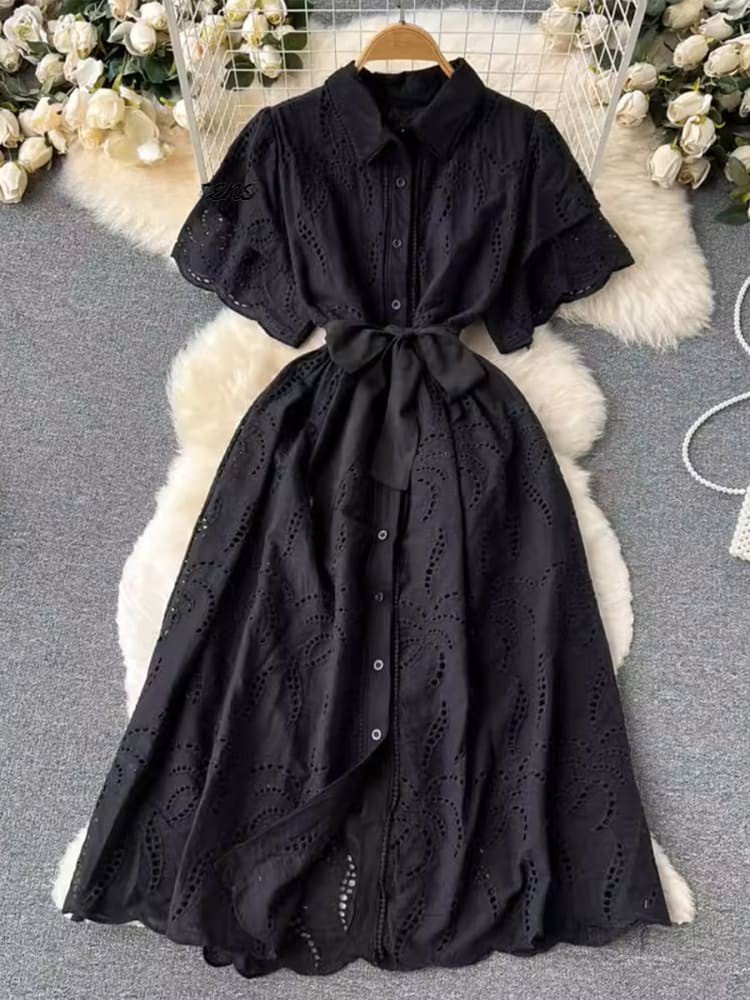 THE CALISE | EMBROIDERED COTTON DRESS