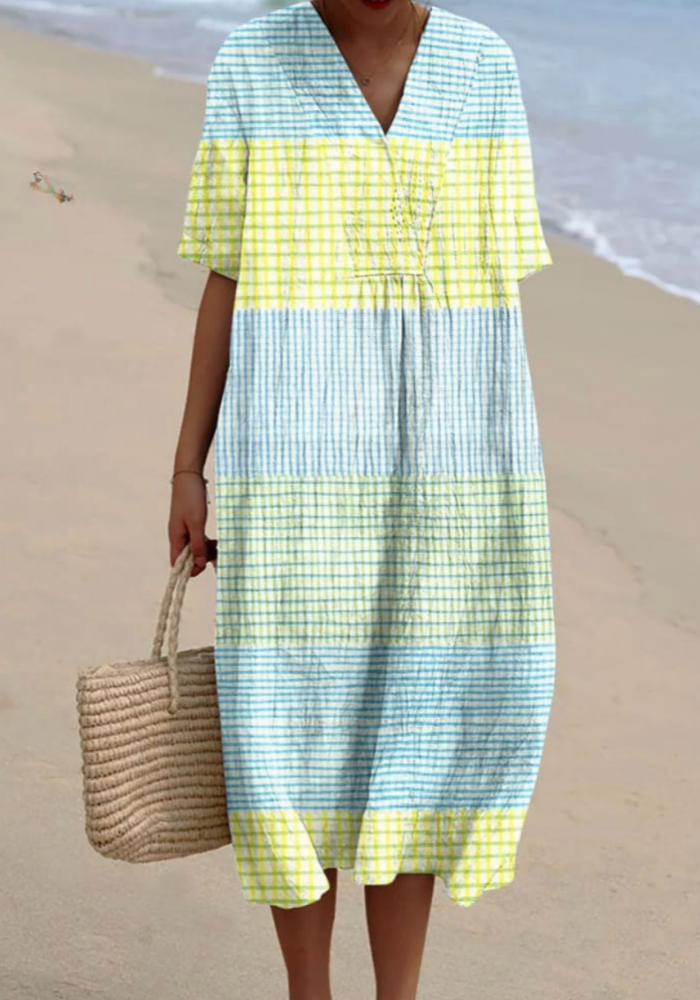 THE ZENARA | VINTAGE GEOMETRIC LINEN SHIRT
