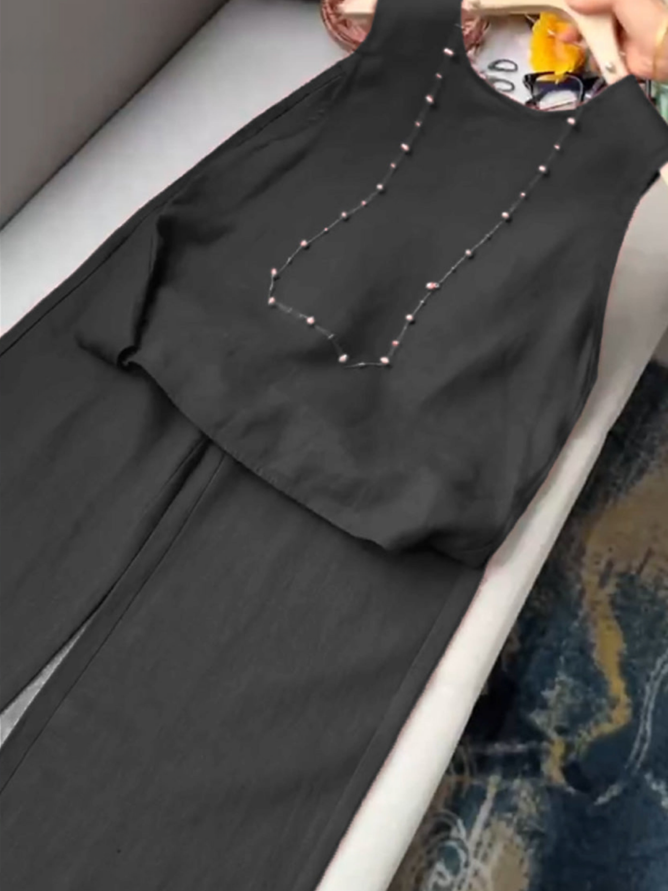 THE EVARA | COTTON LINEN VEST & PANTS SET