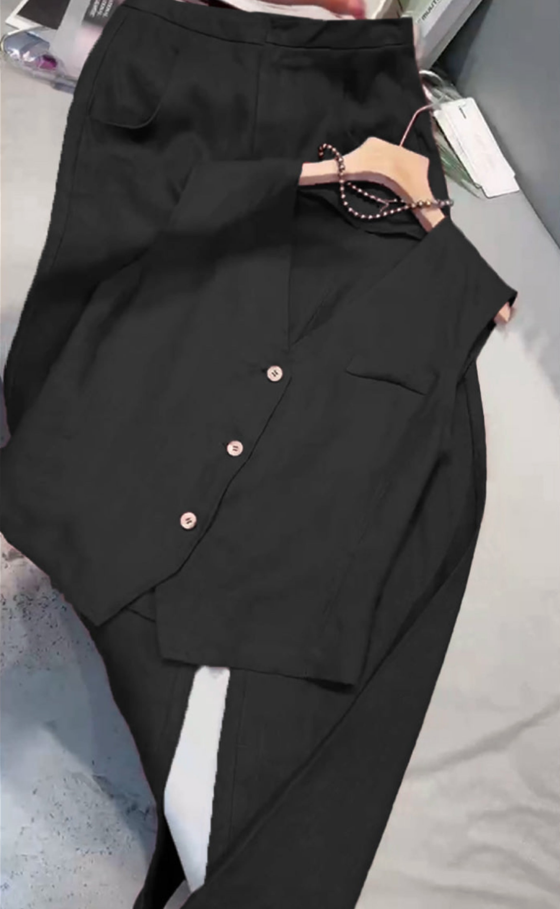 THE AURELIA | COTTON LINEN VEST & PANTS SET