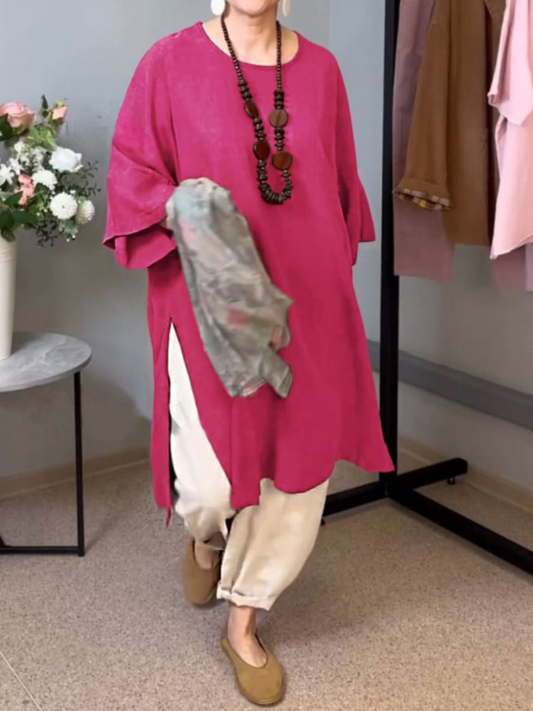 THE LUNARIA | RELAXED COTTON SPLIT-HEM TUNIC