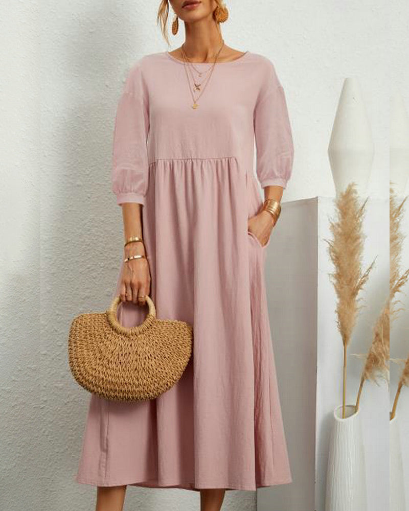 THE NOOR | COTTON-LINEN BLEND DRESS