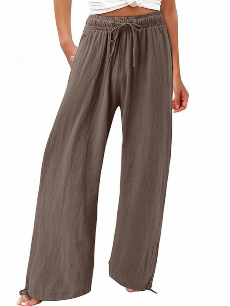 THE MAELYN | COTTON & LINEN WIDE LEG CASUAL PANTS