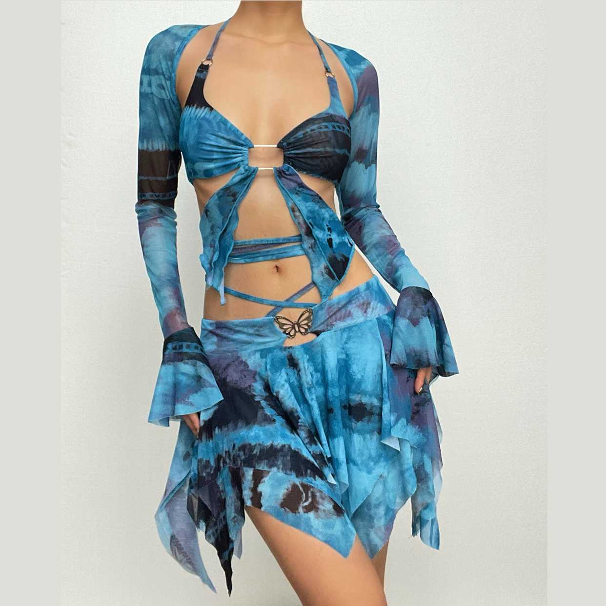 THE ZARELIA | TIE-DYE HALTER MINI SET