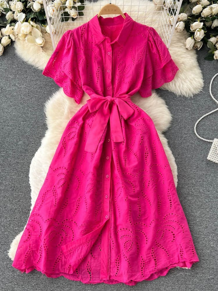 THE CALISE | EMBROIDERED COTTON DRESS