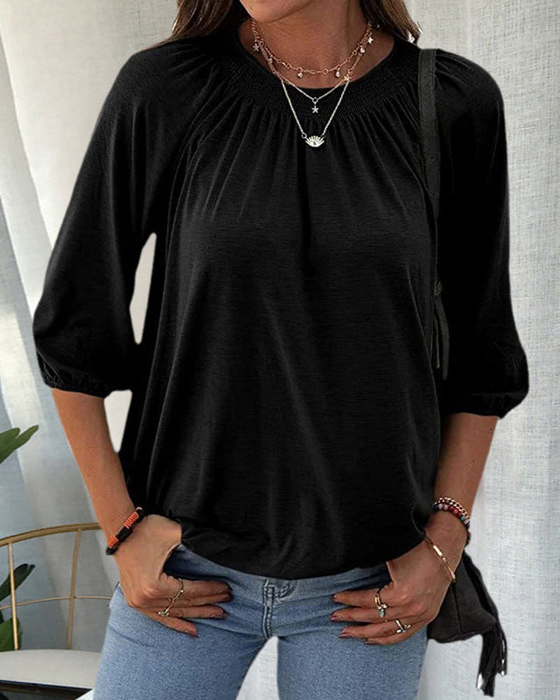 THE MELINA | RELAXED 3/4 SLEEVE CREW TEE