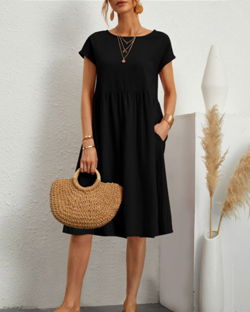 THE LIVIA | RELAXED ROUND-NECK DRESS