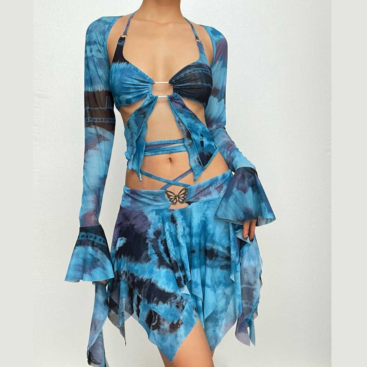 THE ZARELIA | TIE-DYE HALTER MINI SET