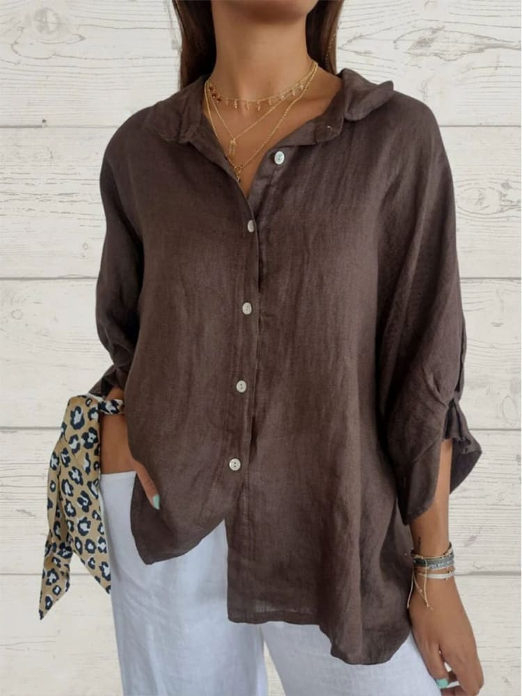 THE ELARA | TIE-BACK LINEN SHIRT