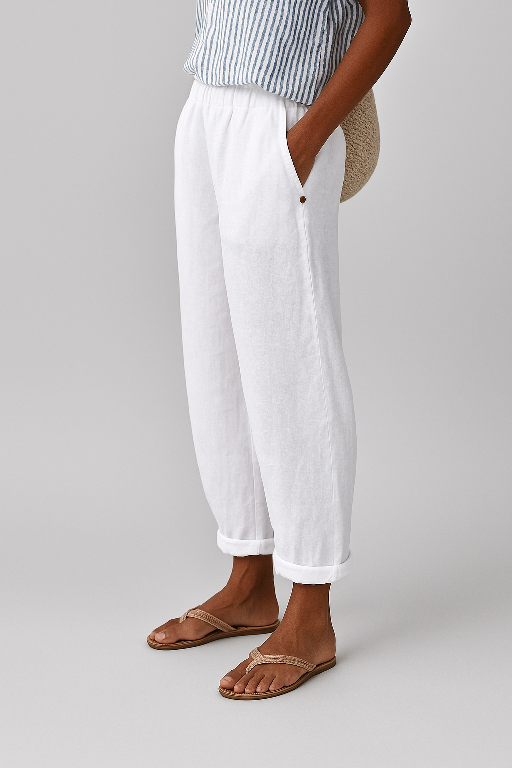 THE RIVKA | TAILORED LINEN SIDE-POCKET TROUSERS