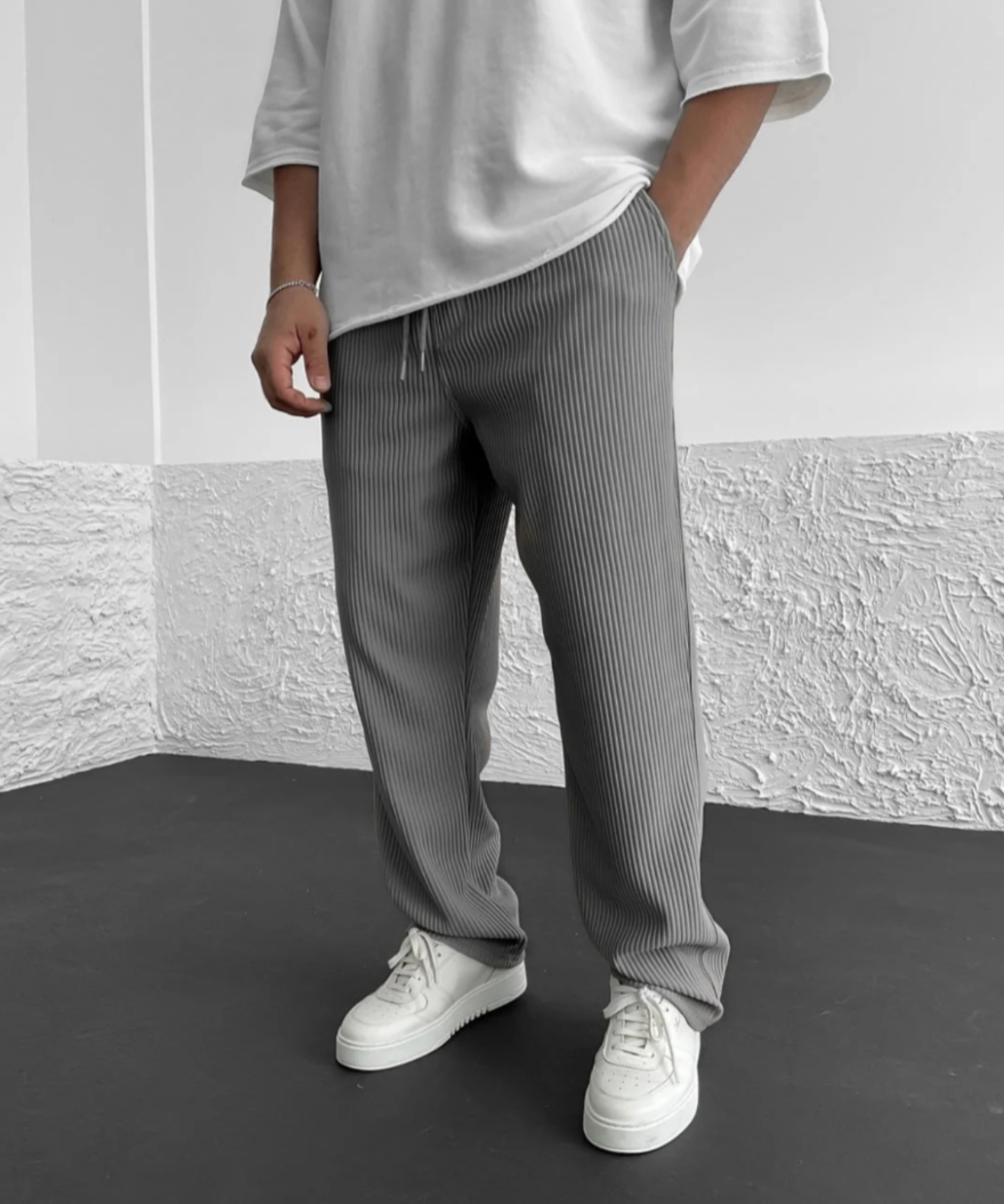 THE CALGARY | JACQUARD STRIPE CASUAL TROUSERS