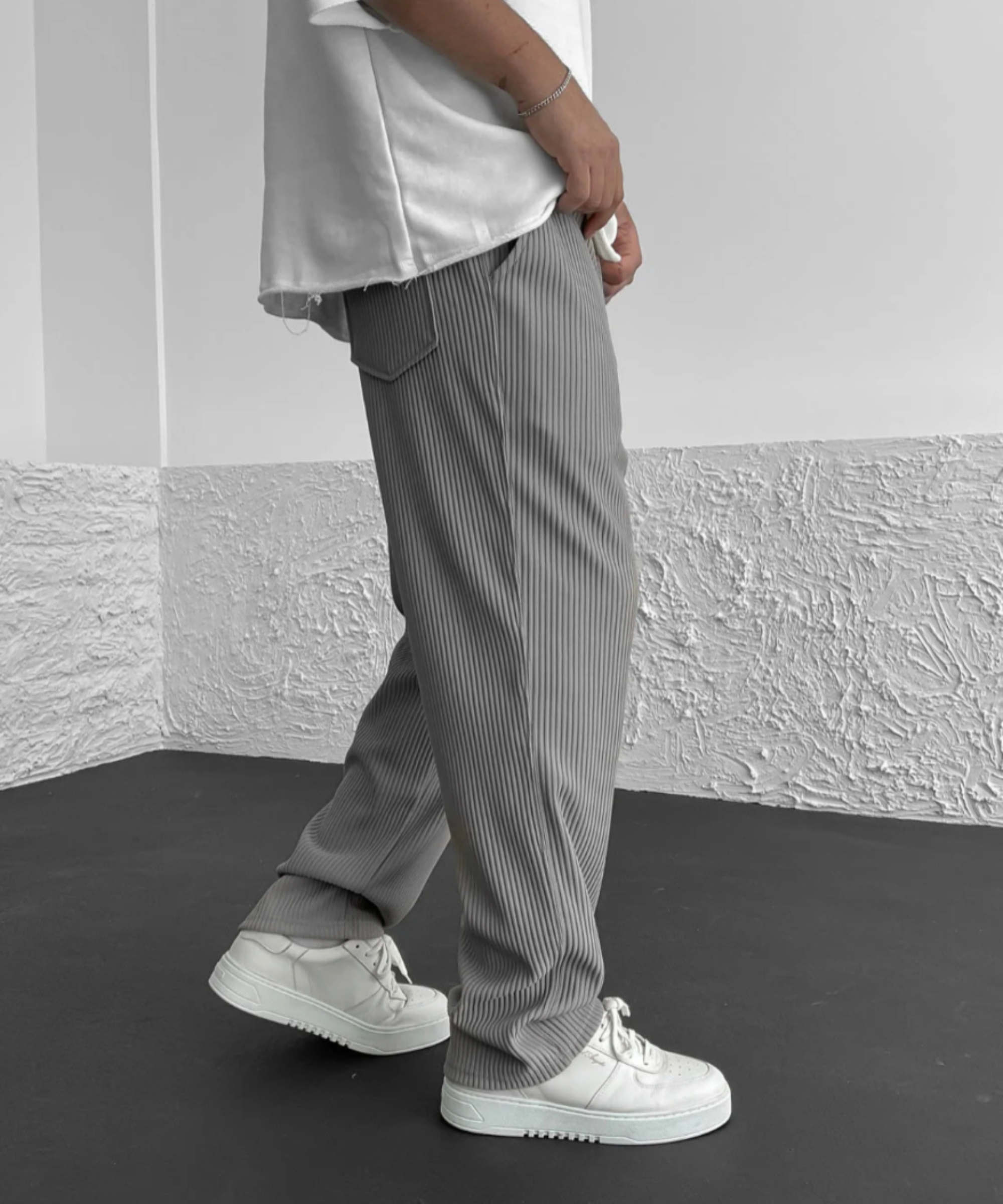 THE CALGARY | JACQUARD STRIPE CASUAL TROUSERS