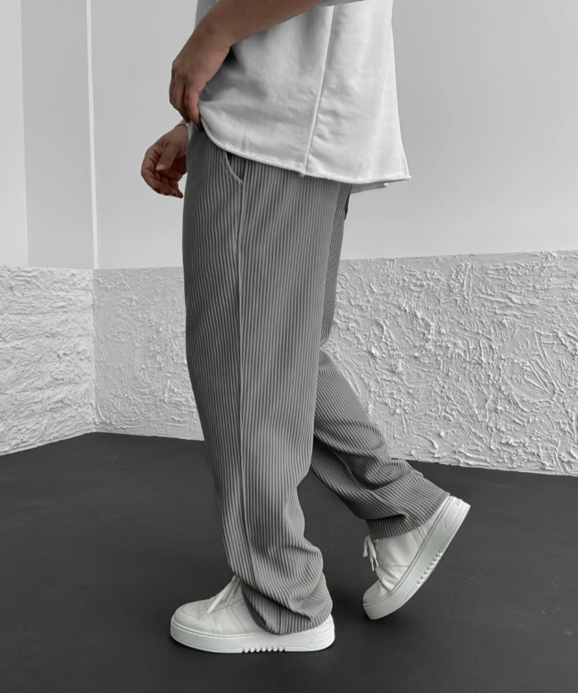 THE CALGARY | JACQUARD STRIPE CASUAL TROUSERS