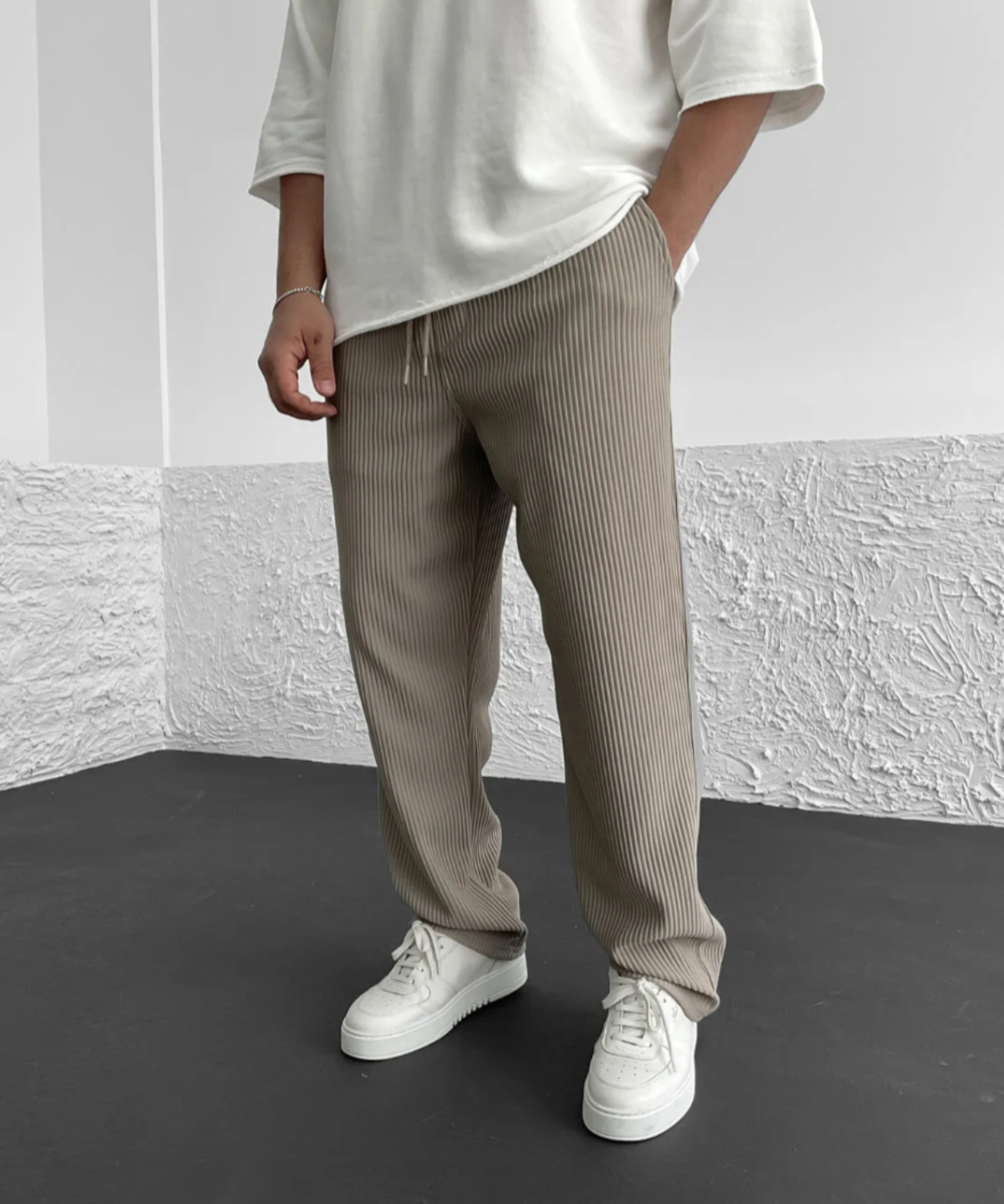 THE CALGARY | JACQUARD STRIPE CASUAL TROUSERS