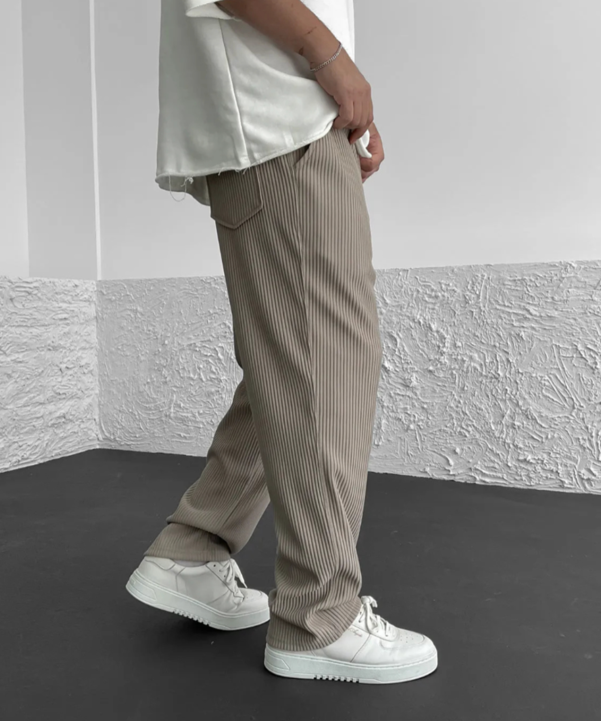 THE CALGARY | JACQUARD STRIPE CASUAL TROUSERS