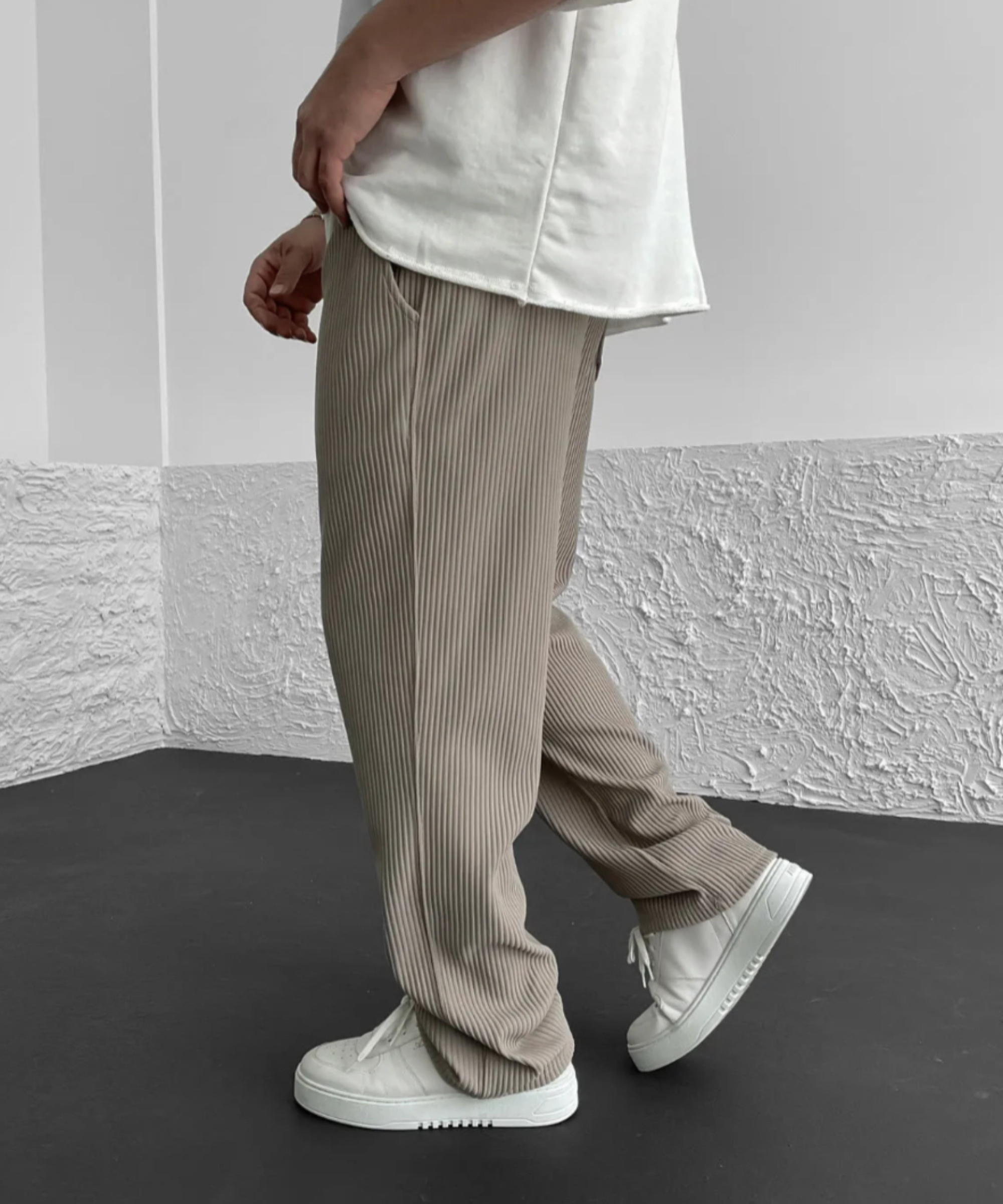 THE CALGARY | JACQUARD STRIPE CASUAL TROUSERS
