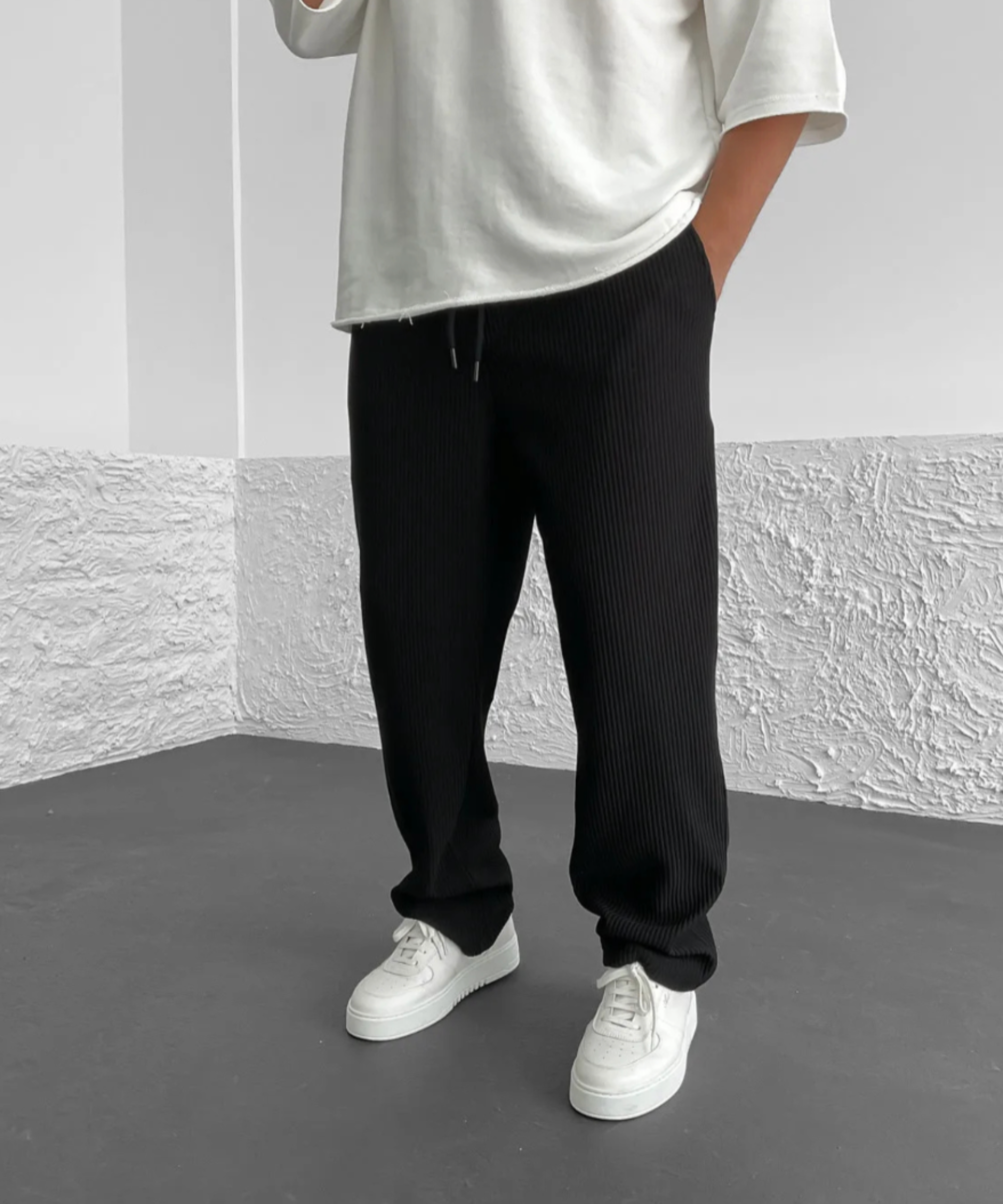 THE CALGARY | JACQUARD STRIPE CASUAL TROUSERS