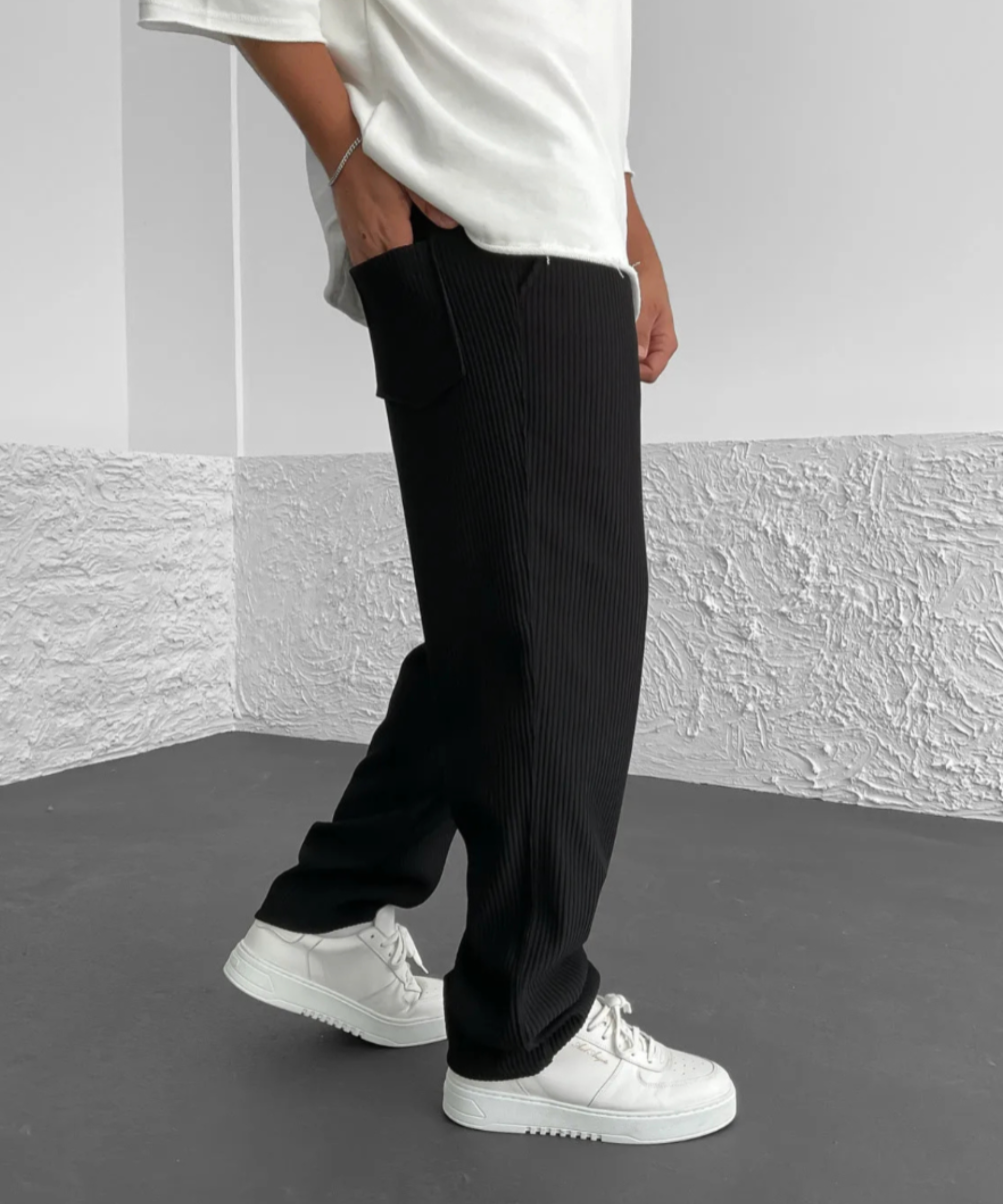 THE CALGARY | JACQUARD STRIPE CASUAL TROUSERS