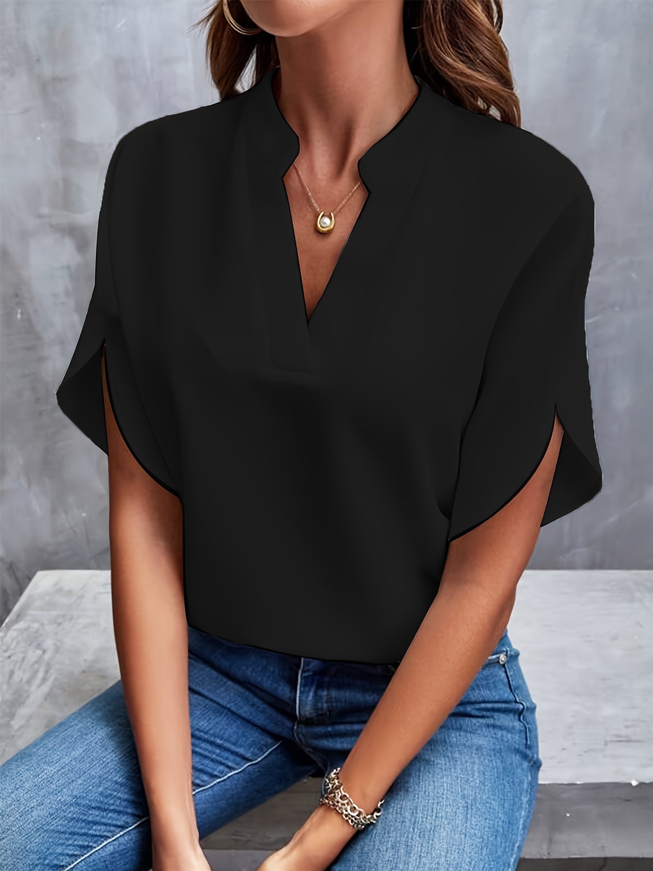 THE LINDA | ELEGANT DRAPE BLOUSE