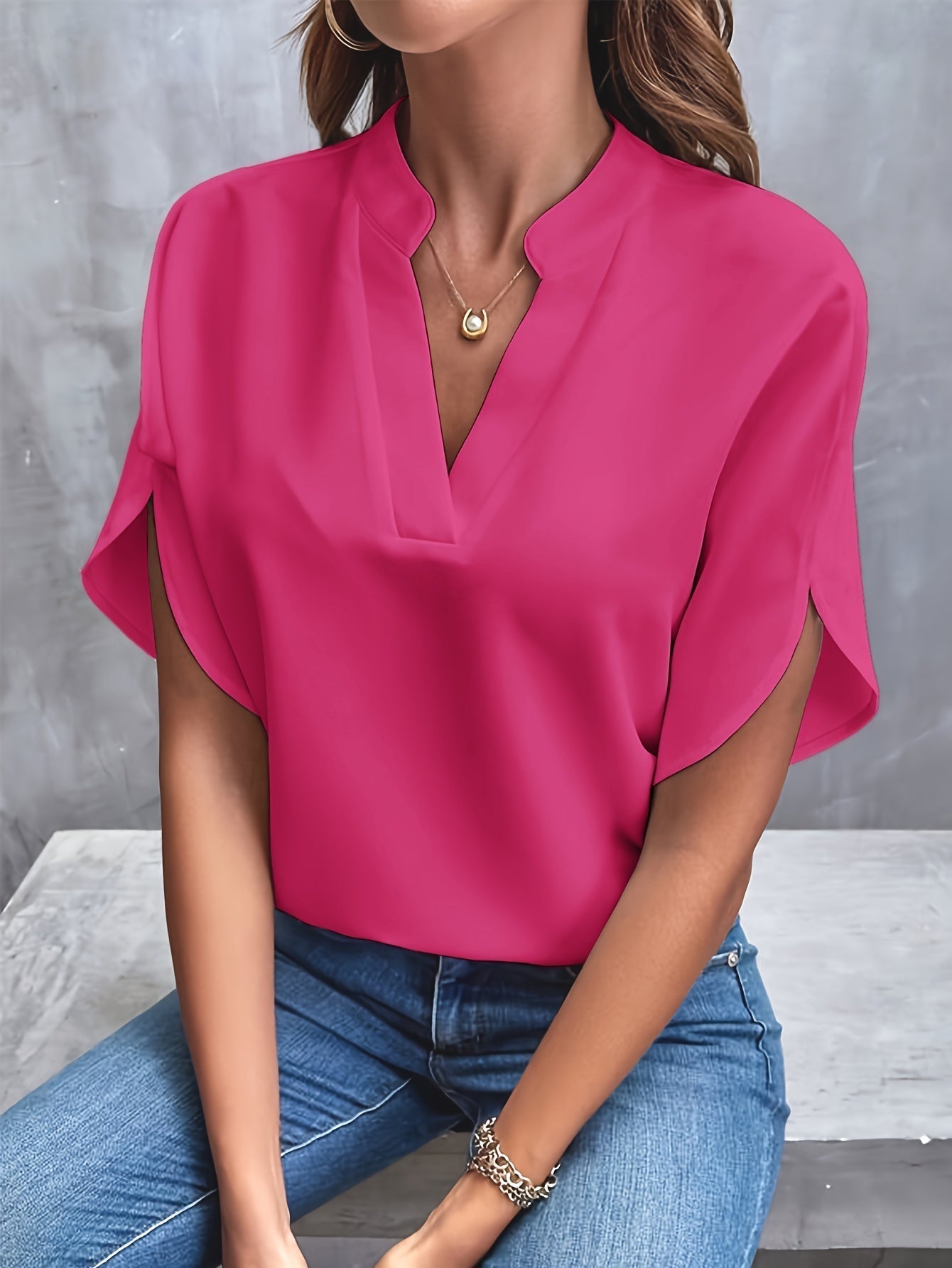 THE LINDA | ELEGANT DRAPE BLOUSE