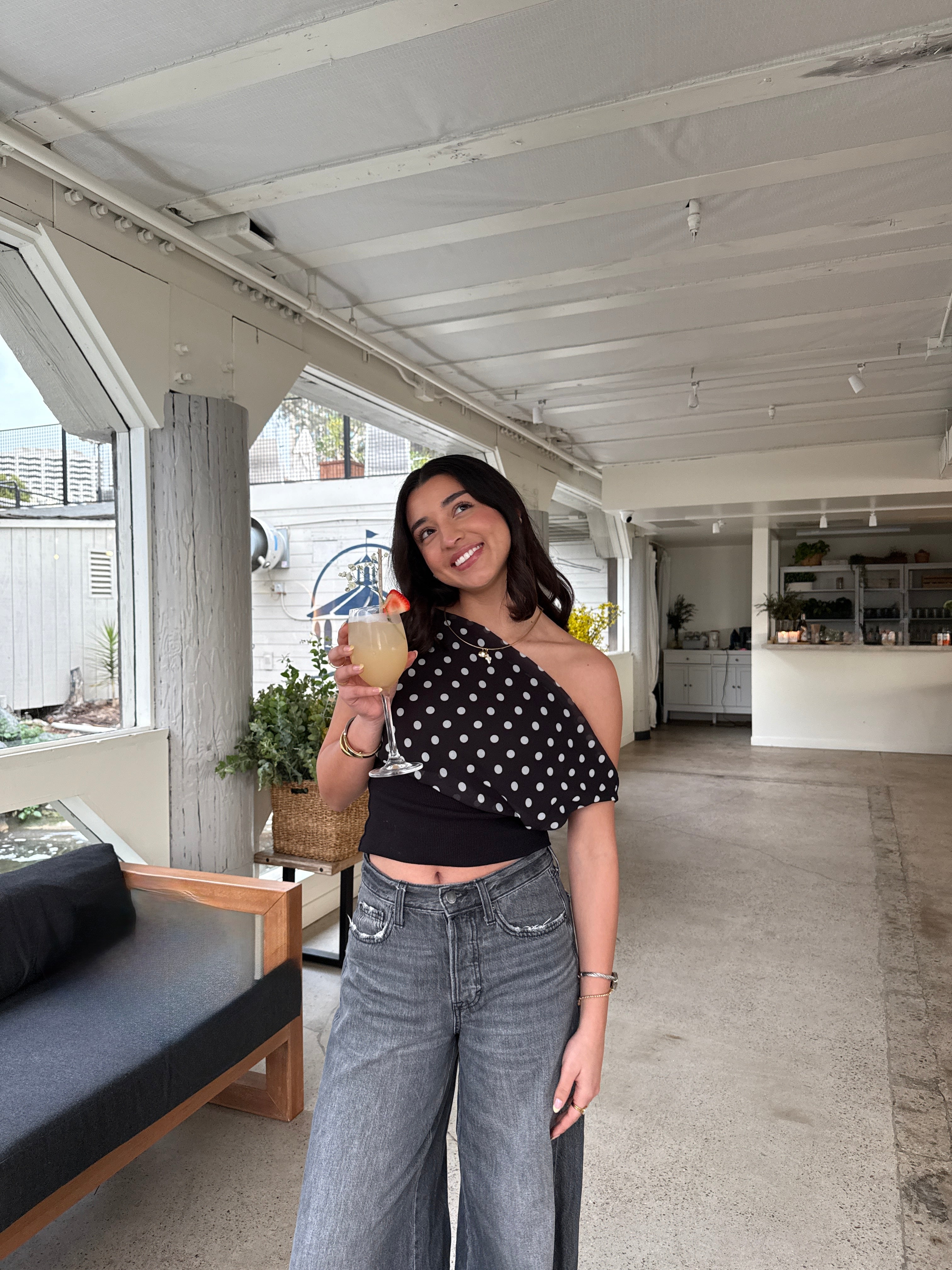 THE ELLA | MONOCHROME POLKA DOT TOP