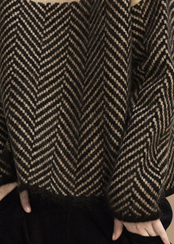 THE YURENA | PATCHWORK KNIT TURTLENECK SWEATER