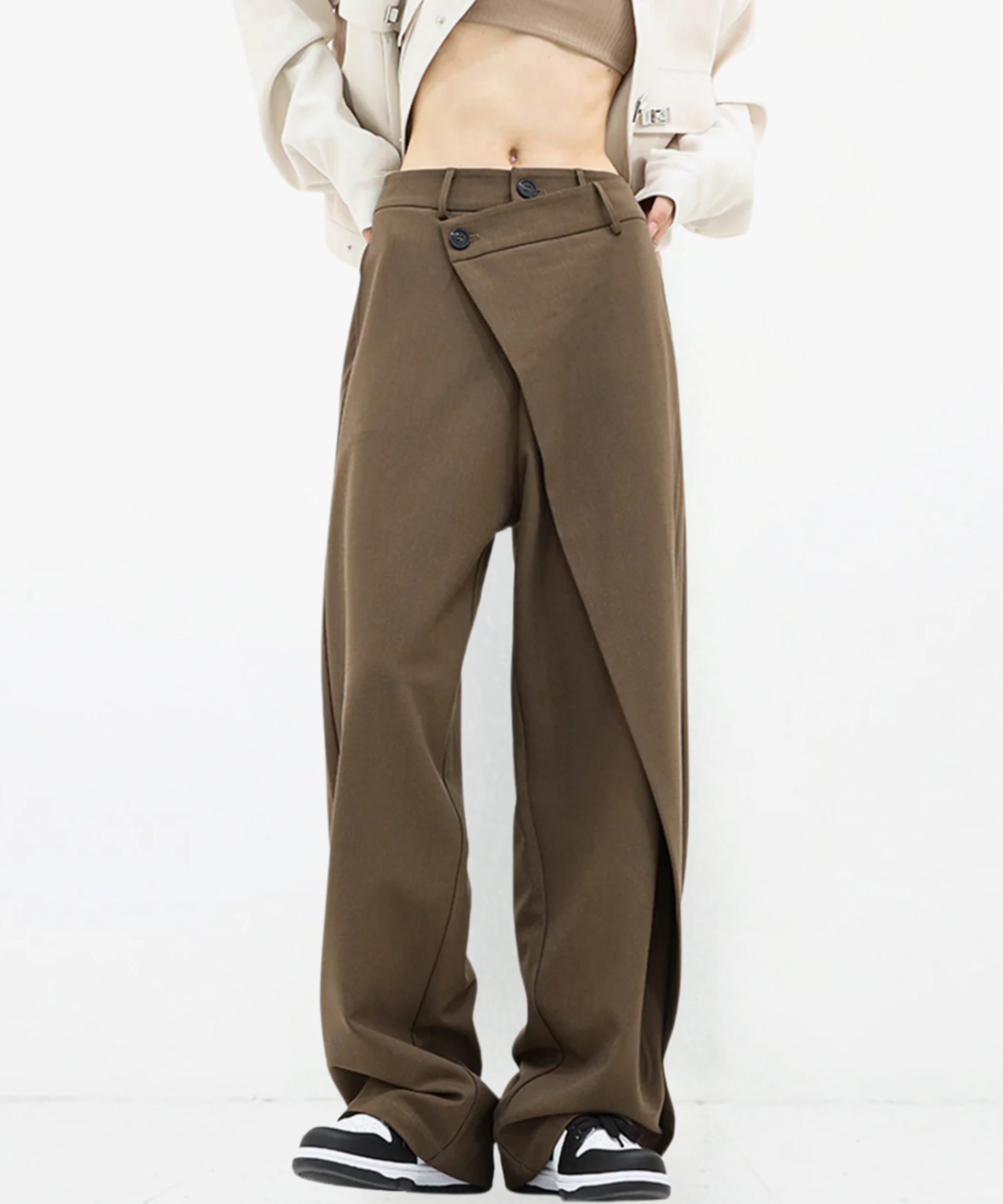 THE MADISON | BUTTON WIDE LEG DRESS PANTS