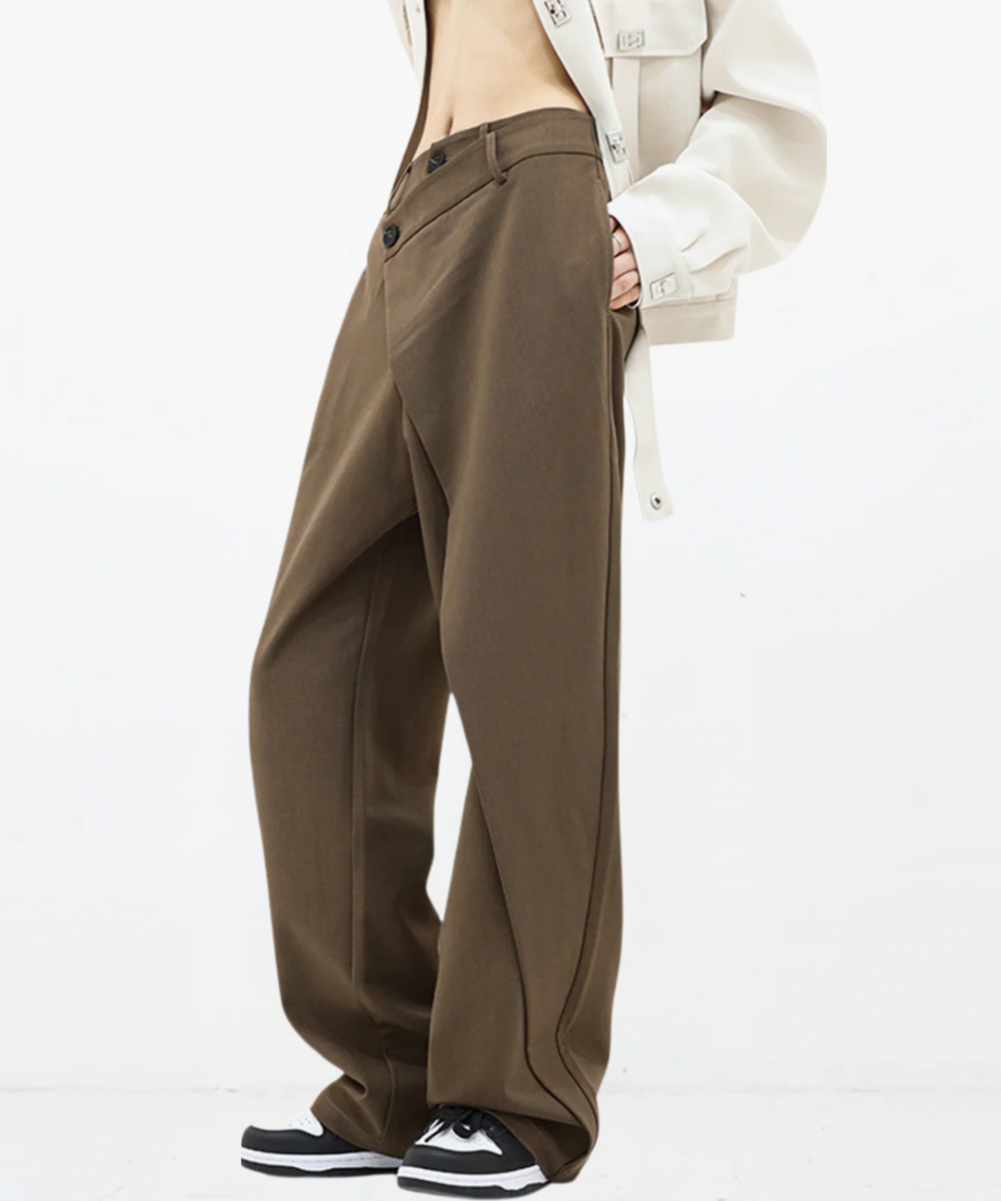 THE MADISON | BUTTON WIDE LEG DRESS PANTS