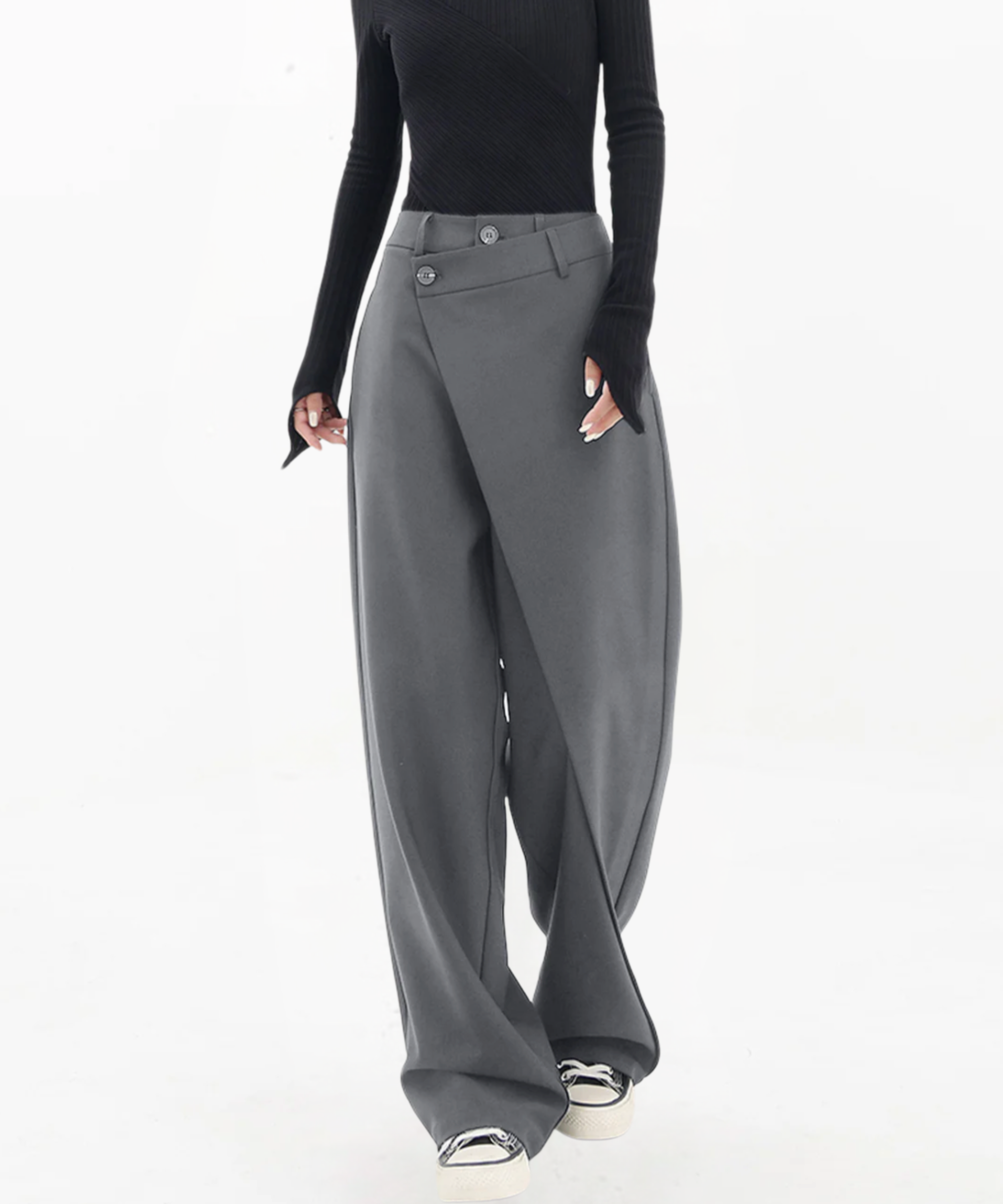 THE MADISON | BUTTON WIDE LEG DRESS PANTS