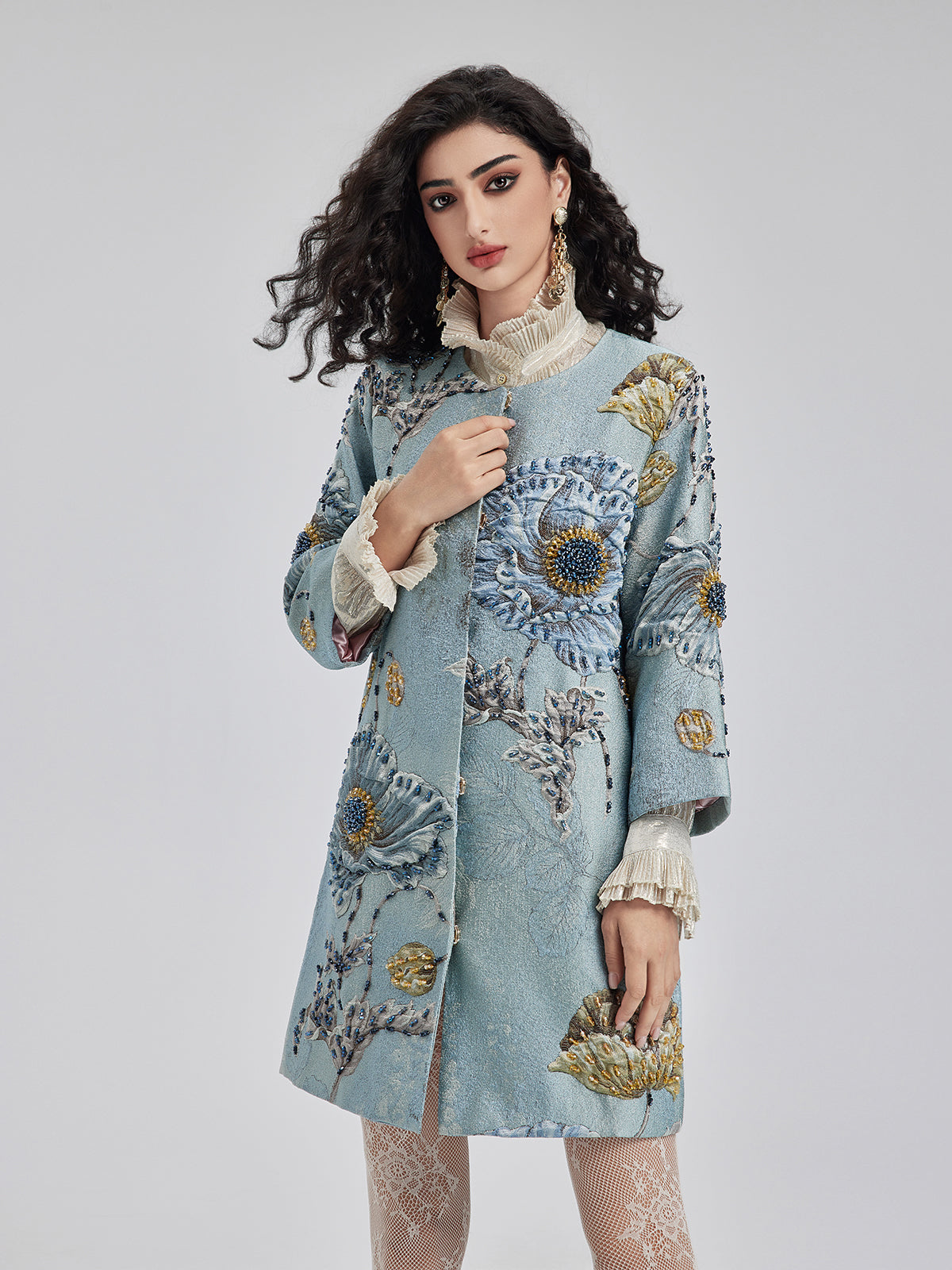 THE SERAPHINA | HANDCRAFTED 3D FLORAL BEADED JACKET