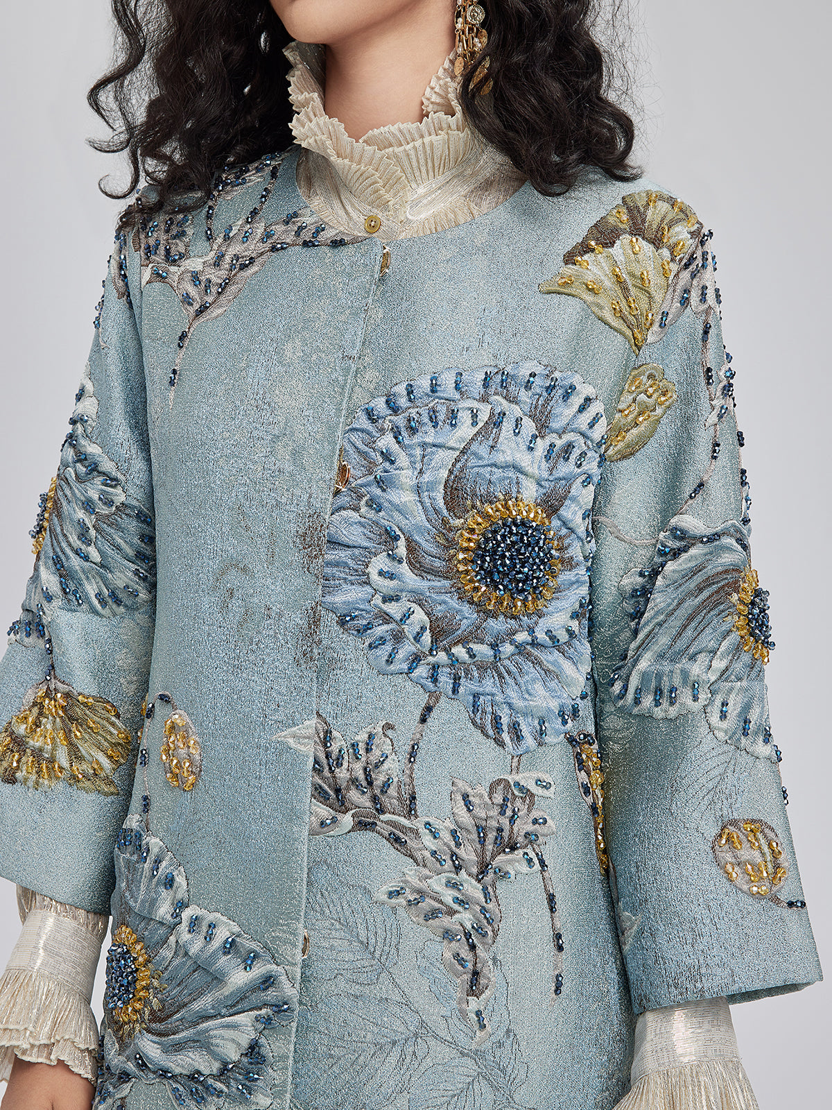 THE SERAPHINA | HANDCRAFTED 3D FLORAL BEADED JACKET