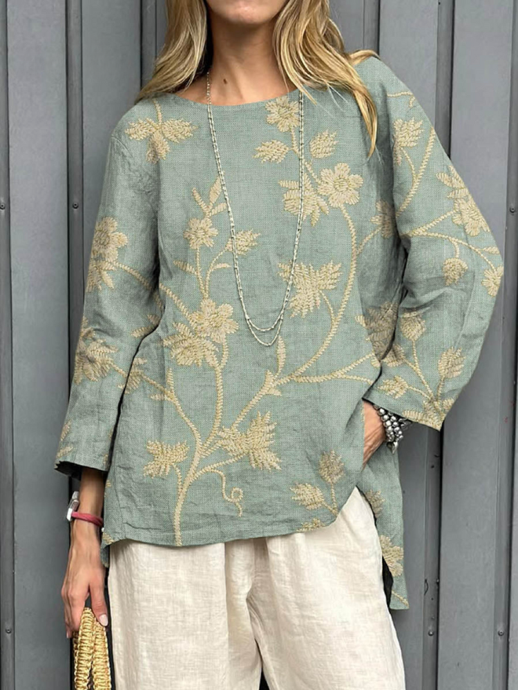 THE ELARA | VINTAGE FLORAL COTTON SHIRT