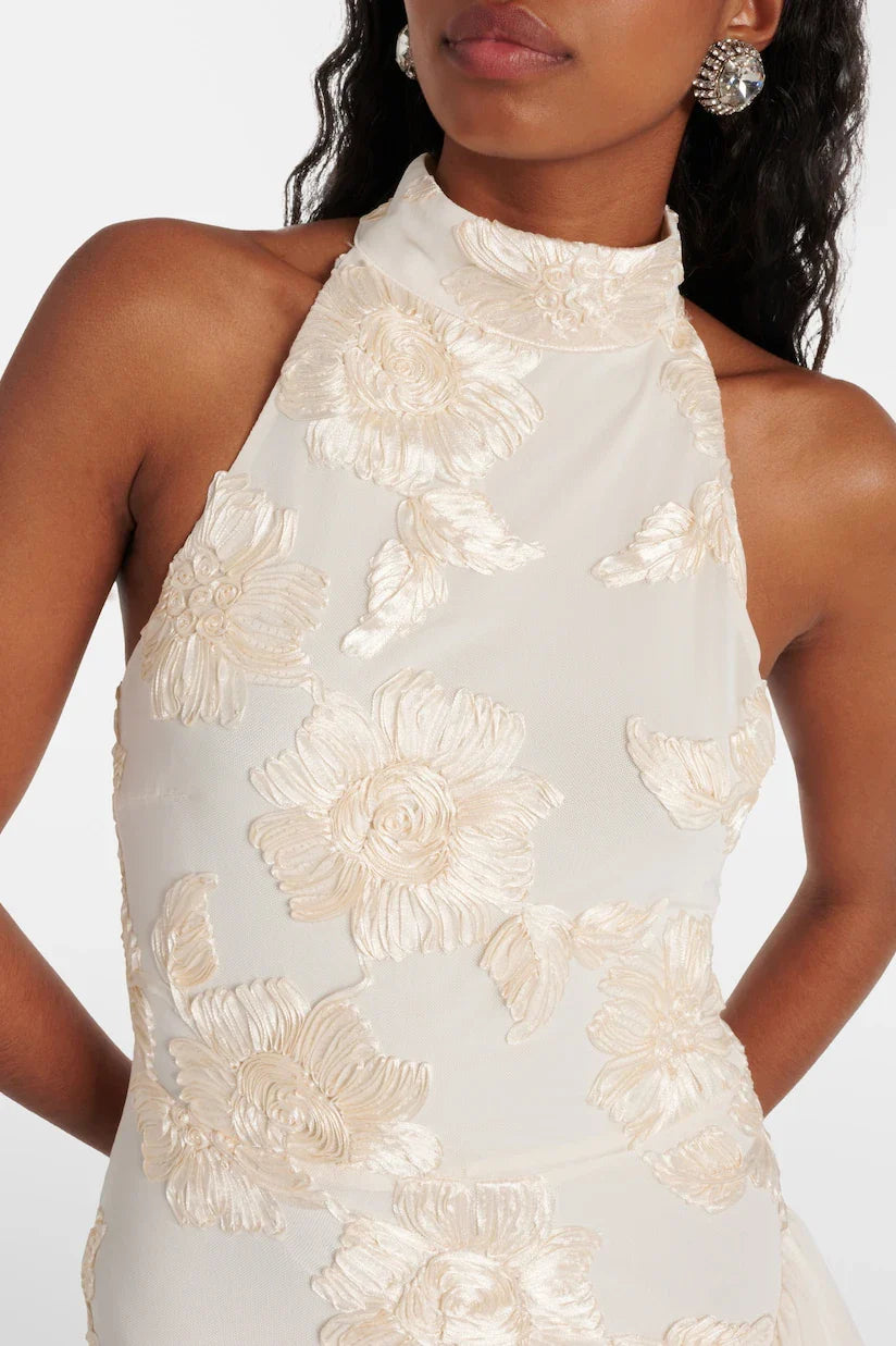 THE JANE | FLORAL APPLIQUE MAXI DRESS