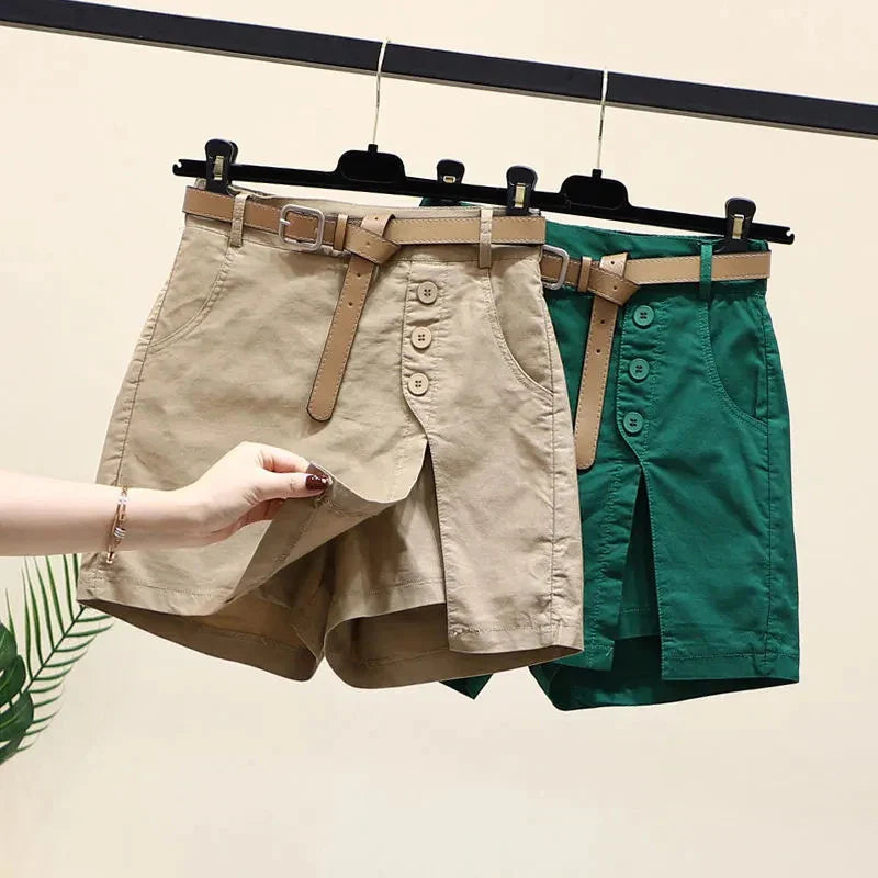 THE ARLETTE | LOOSE BELTED SKORT PANTS