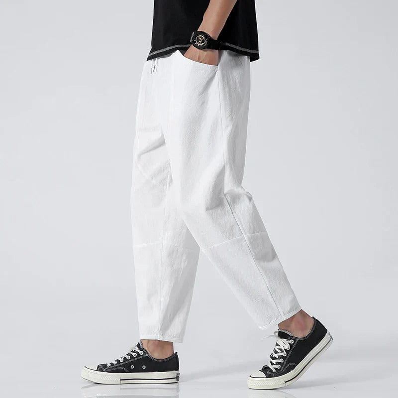 THE RUMI | RELAXED LINEN CROP PANTS